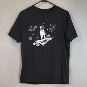 Puma Men's Black/White Space Graphic T-Shirt , Size M